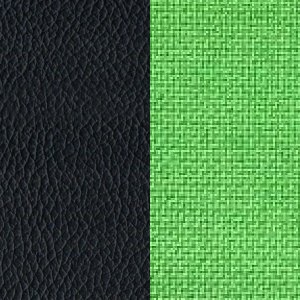 Чёрная экокожа/зелёная ткань