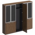 Шкаф комбинированный (со стеклом + для одежды узкий + со стеклом)