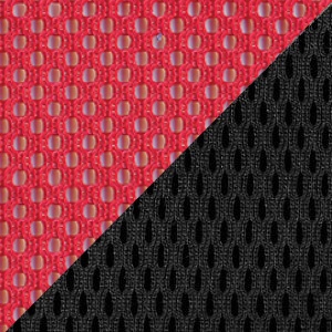Красная сетка / чёрная ткань
