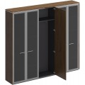 Шкаф комбинированный (с высоким стеклом + для одежды узкий + с высоким стеклом)